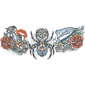 Spider Neck Tattoos | Tinsley Transfers