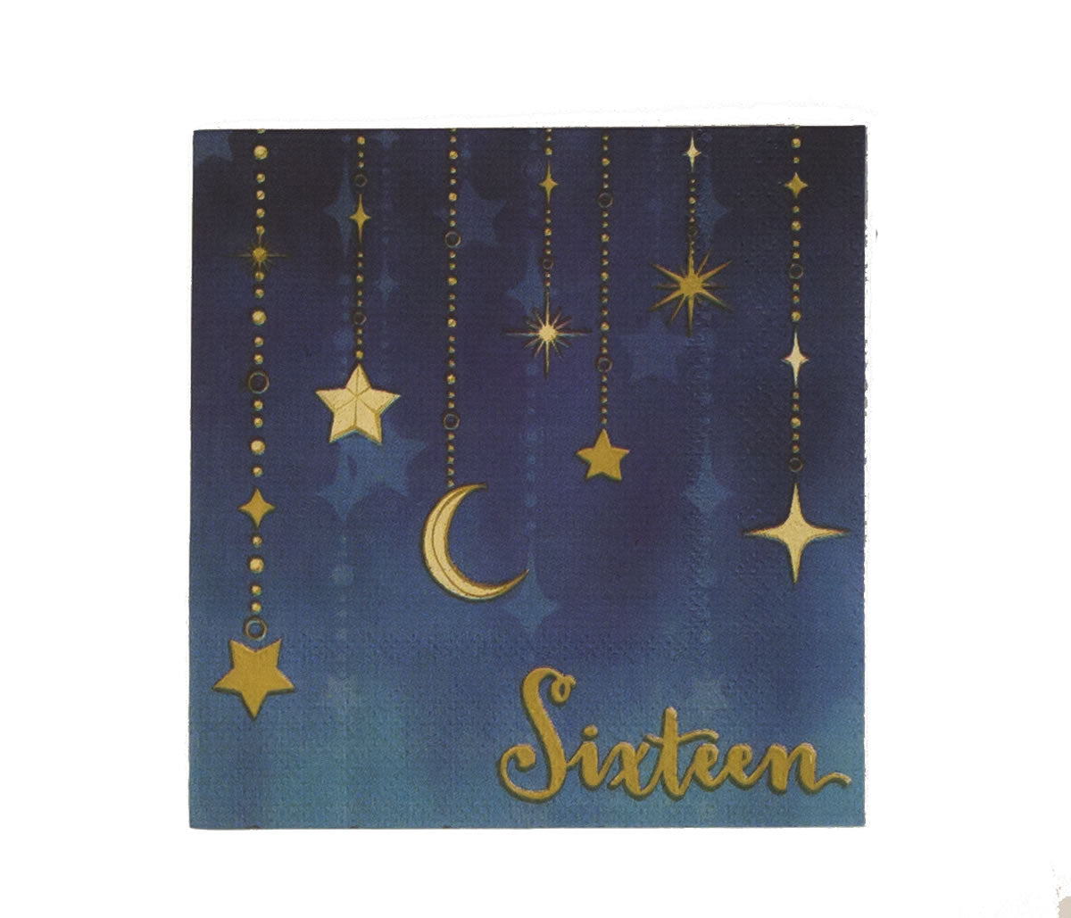 Starry Night Sweet 16 Beverage Napkin 16ct | Milestone Birthday