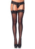Lace Top Bow Thigh Highs and Garter