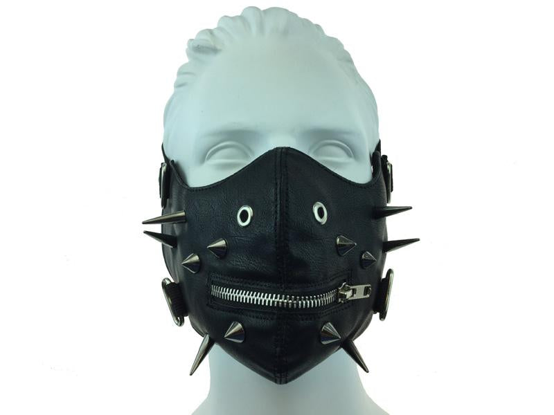 Faux Leather Spike Mask