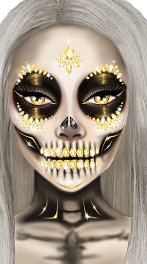 SUGAR SKULL JEWEL FACE STICKER