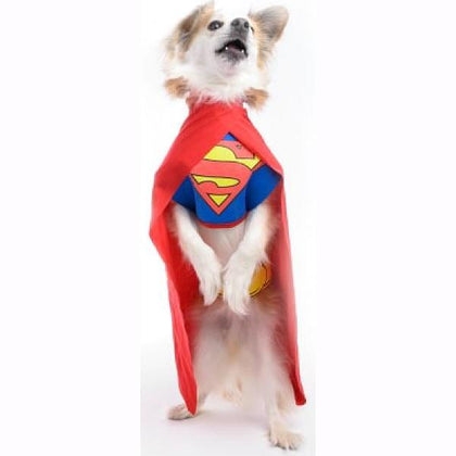 Superman with cape pet costume