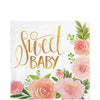 Pink flowers and gold wording
