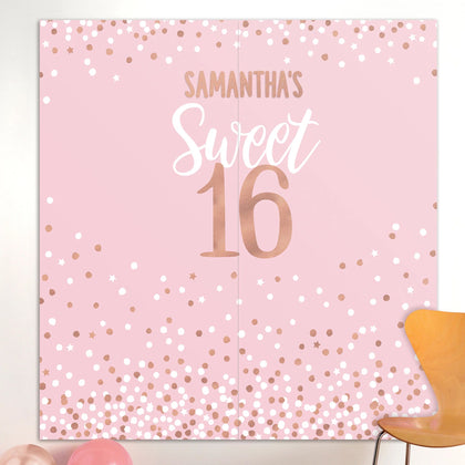Sweet Sixteen Customizable Backdrop | Milestone Birthday