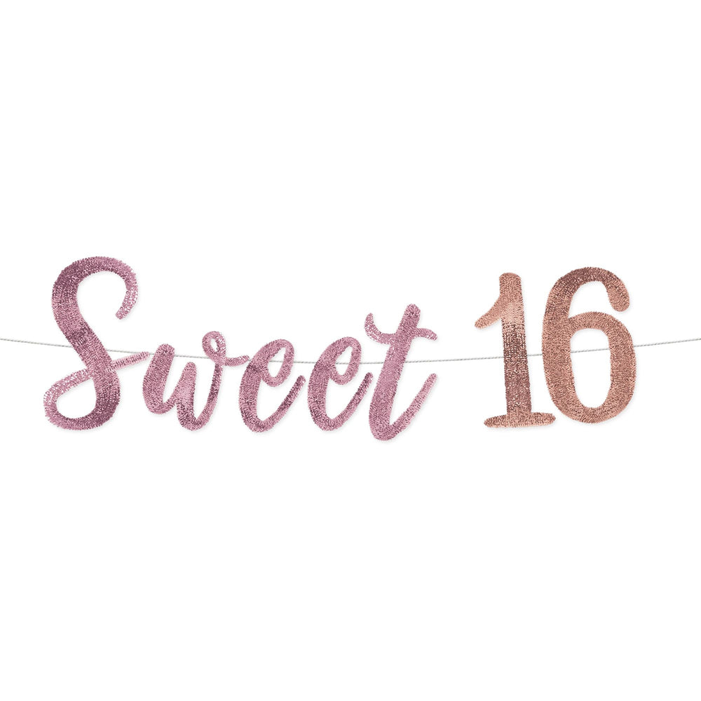 Sweet Sixteen Sequin Banner