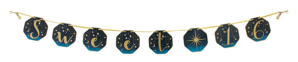 Sweet 16 Banner Starry Night | Milestone Birthday