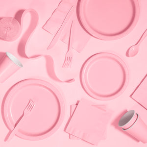 Classic Pink Paper 10in Dinner Plates 24ct | Solids