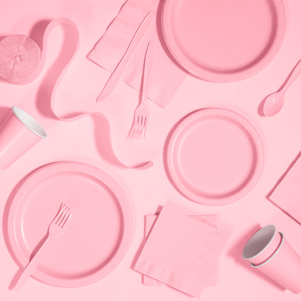 Classic Pink Plastic Knives 24ct | Solids