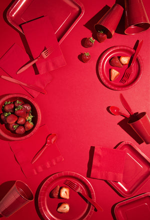 Classic Red Plastic Forks | Solids