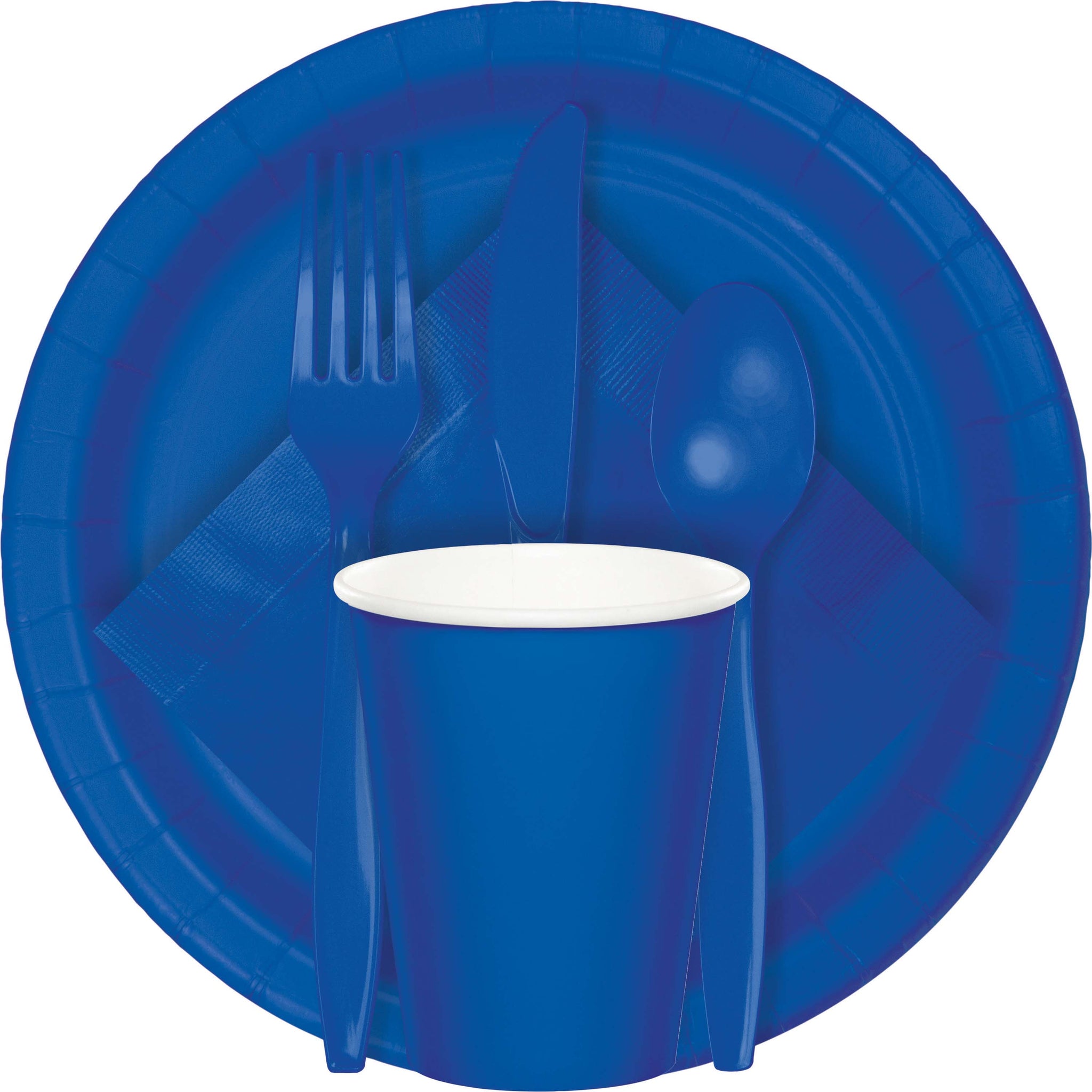 Cobalt Blue Paper 10in Dinner Plates 24ct | Solids
