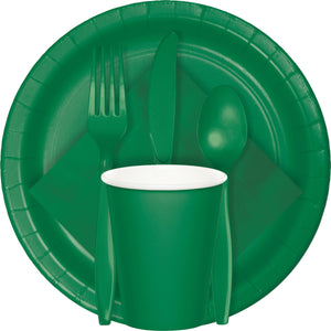 Emerald Green Paper 10" Dinner Plates | Solids