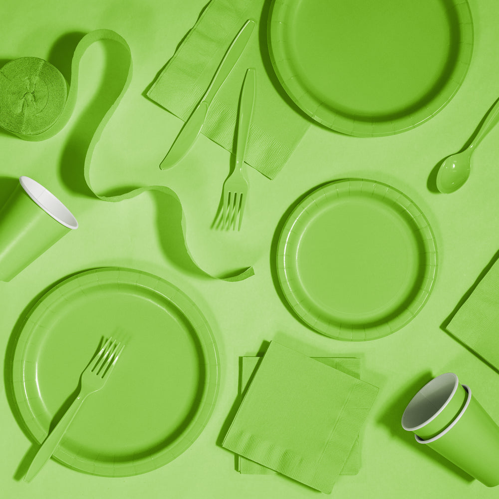 Fresh Lime Green Rectangular Plastic Table Cover | Solids