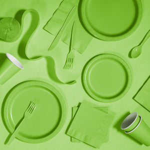 Fresh Lime Green Rectangular Plastic Table Cover | Solids