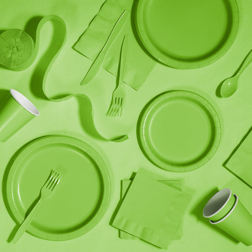 Fresh Lime Green Rectangular Plastic Table Cover | Solids