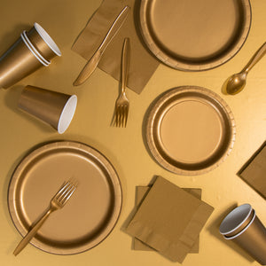 Glittering Gold Plastic Knives 24ct | Solids