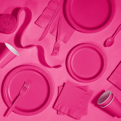 Hot Magenta 7in Paper Cake Plates 24ct | Solids