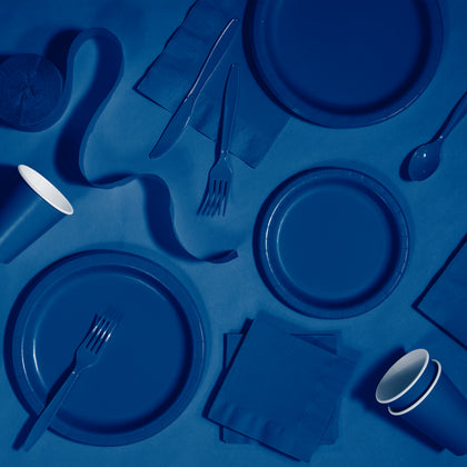 Navy Blue Plastic Spoons 24ct | Solids