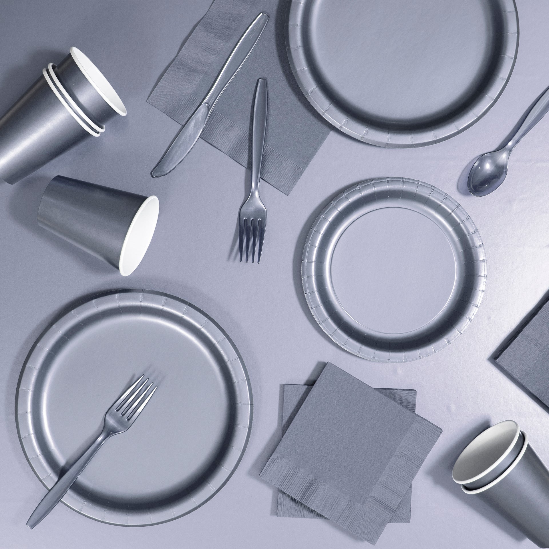 Shimmering Silver Plastic Forks 24ct | Solids
