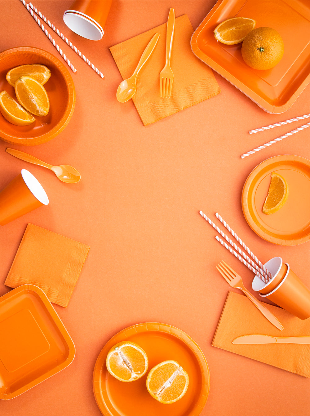 Sun Kissed Orange Beverage Napkins 50ct | Solids