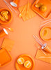 Sun Kissed Orange Rectangular Paper Table Cover | Solids
