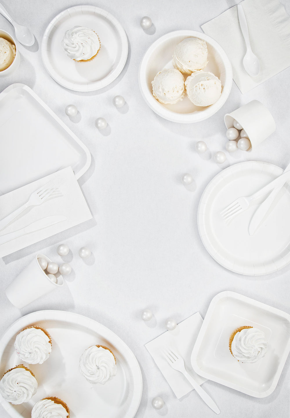 White Plastic Forks 24ct | Solids