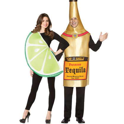 Tequila Bottle & Lime Slice Couple Costume | Adult