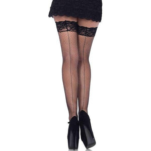 Lace Top Thigh High Fishnets