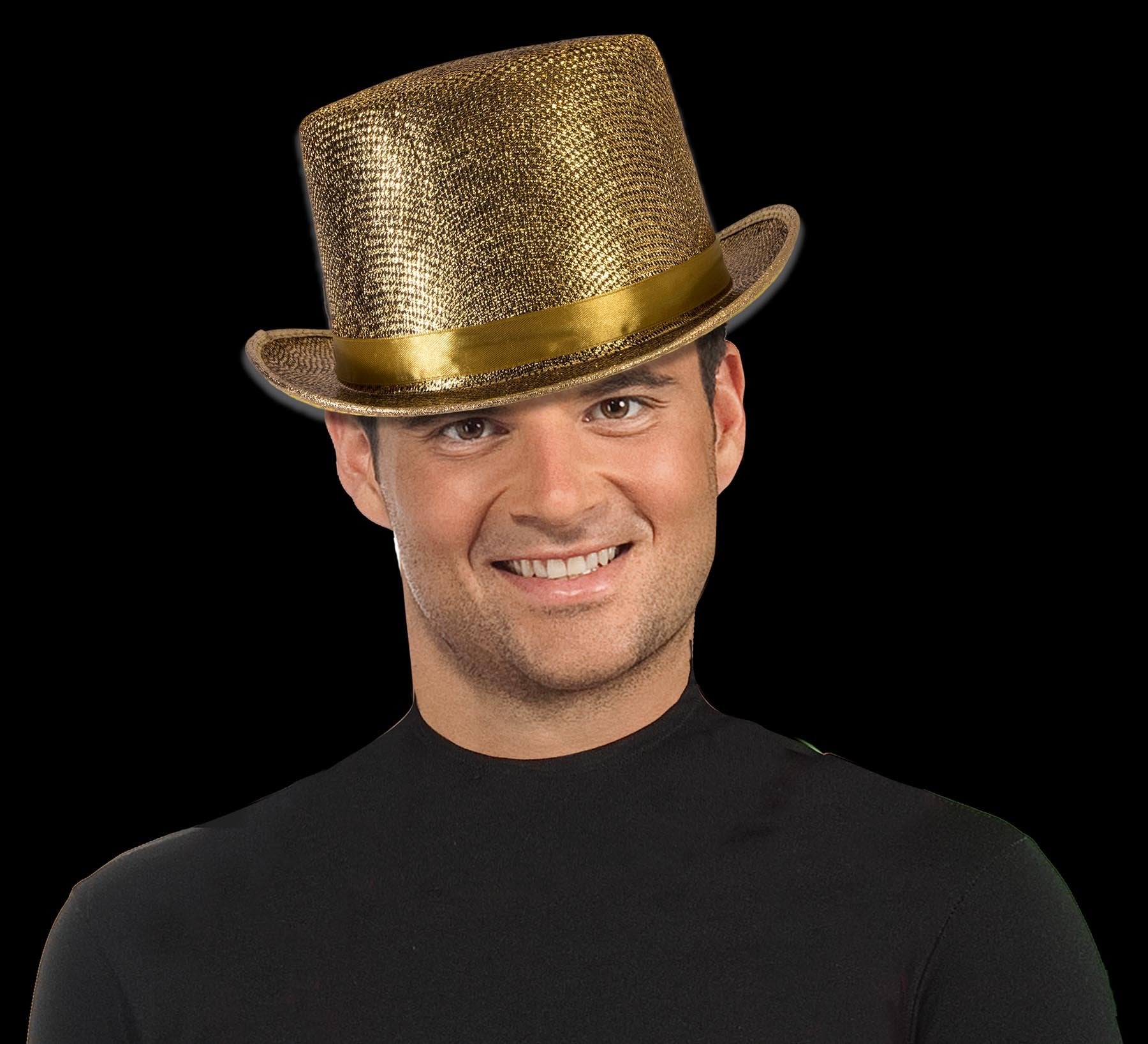 Glittery Mesh Top Hat with shiny ribbon
