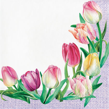 Tulip Wreath Lunch Napkins 16ct | Easter