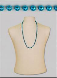 Turquoise Mardis Gras Beads - 1 dozen