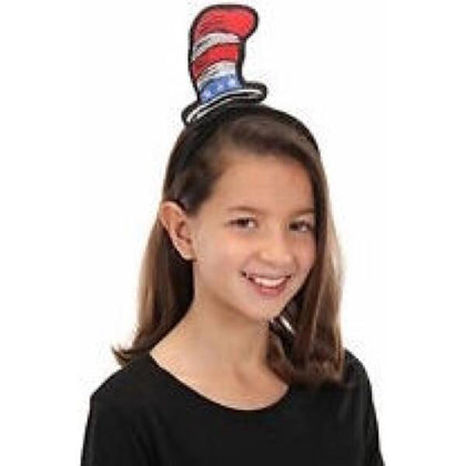 Glittery red, white and blue cat in the hat headband