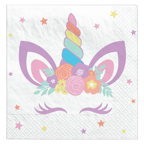 Unicorn Party Beverage Napkins 16ct