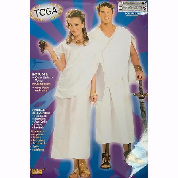 White wrapped look toga