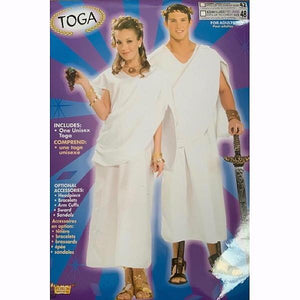 White wrapped look toga