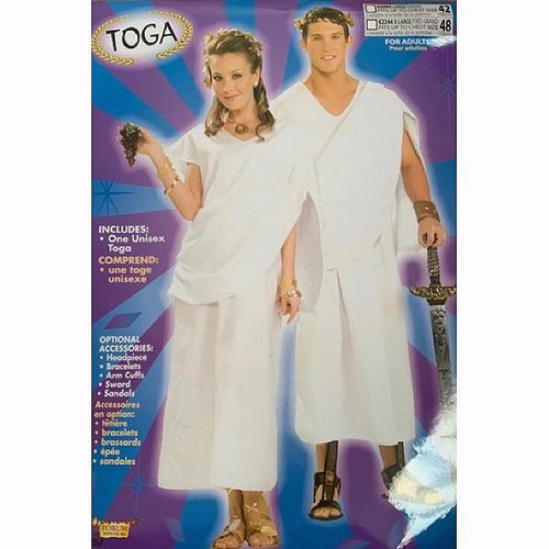 White wrapped look toga