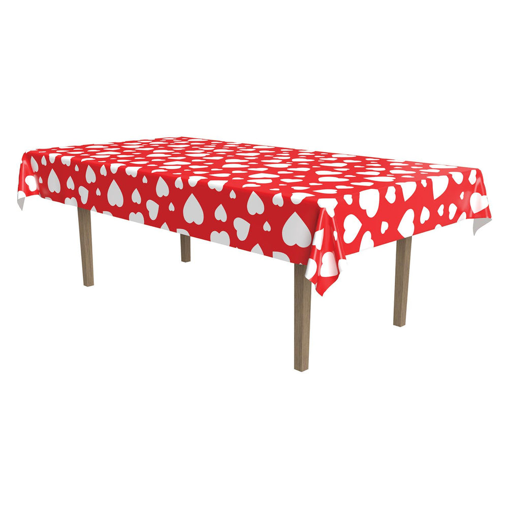 Valentine's Heart Plastic Table Cover