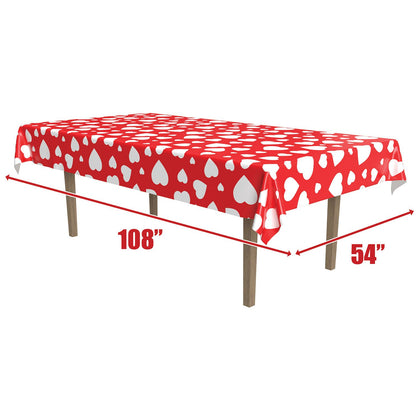 Valentine's Heart Plastic Table Cover