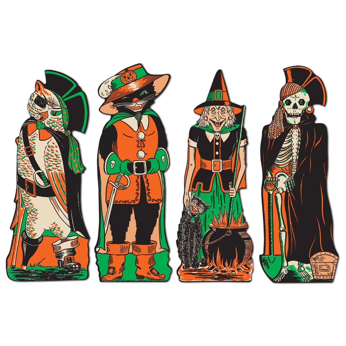 Vintage Halloween Fanci-Dress Cutouts 4pc | Halloween