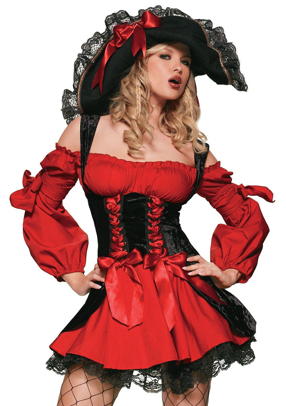 Red and Black Pirate Wench Costume