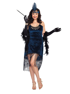 blue flapper dress