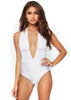 Shimmer Sequin Halter Bodysuit | White