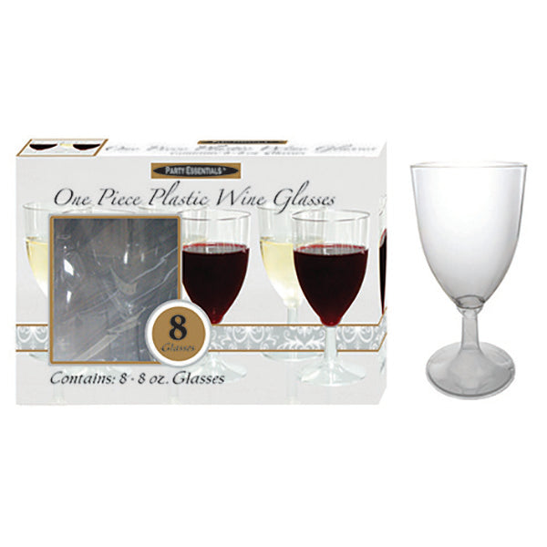 8oz. 1 pc. Wine Glasses Box Set - Clear 8ct. WINEBOX-6