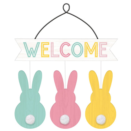 Welcome Bunnies Hanging Sign
