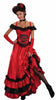 Red and black dress - includes gloves and rose headpiece