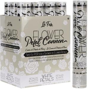 White 12" FLOWER PETAL CANNON 1pc