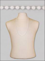 White Mardis Gras Beads - 1 dozen