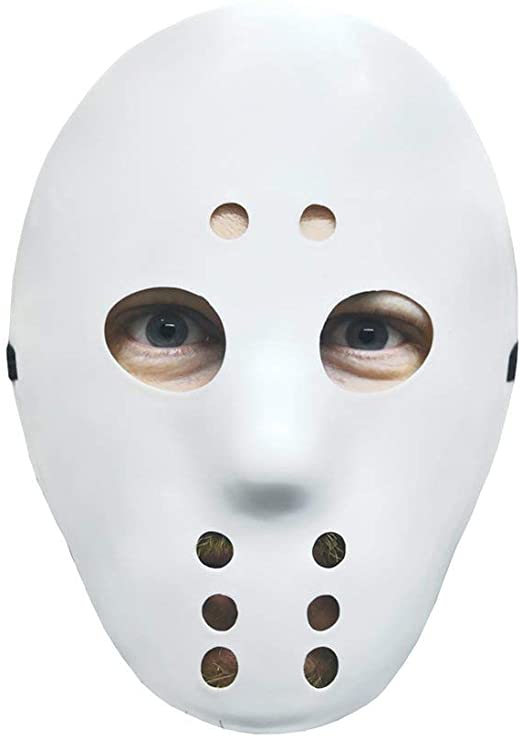 Jason style hockey mask with strap