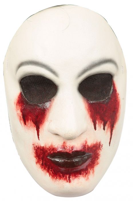 Blood accents under eyes and around mouth