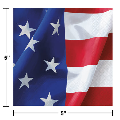 Flying Flag Paper Beverage Napkins 16ct  | Patriotic