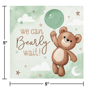 Teddy Bear Beverage Napkins 16ct | Baby Shower